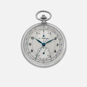 1940s Heuer Single-Button Chronograph Pocket Watch