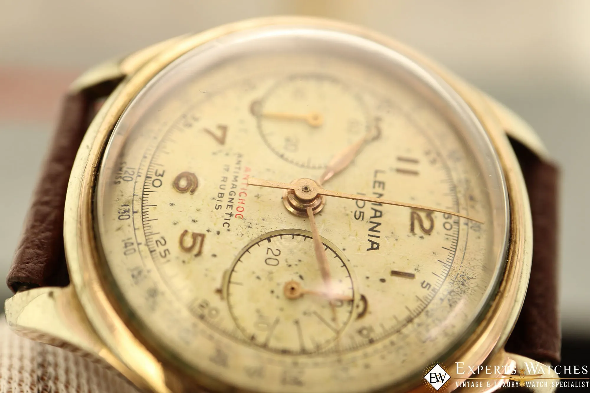 1950s Serviced Vintage Lemania 105 Chronograph Gold Cal 1270 (320 / 321) Watch