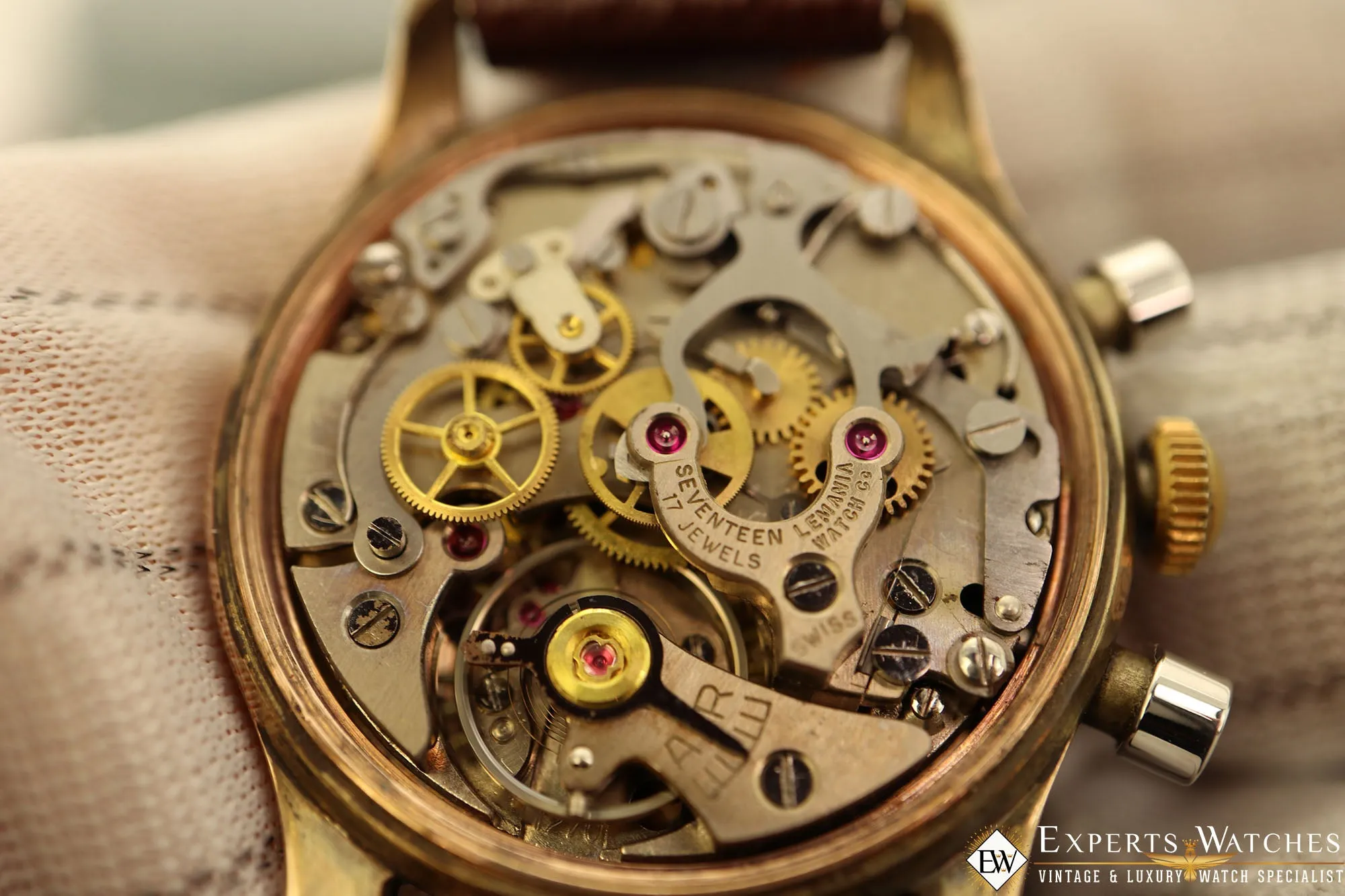 1950s Serviced Vintage Lemania 105 Chronograph Gold Cal 1270 (320 / 321) Watch