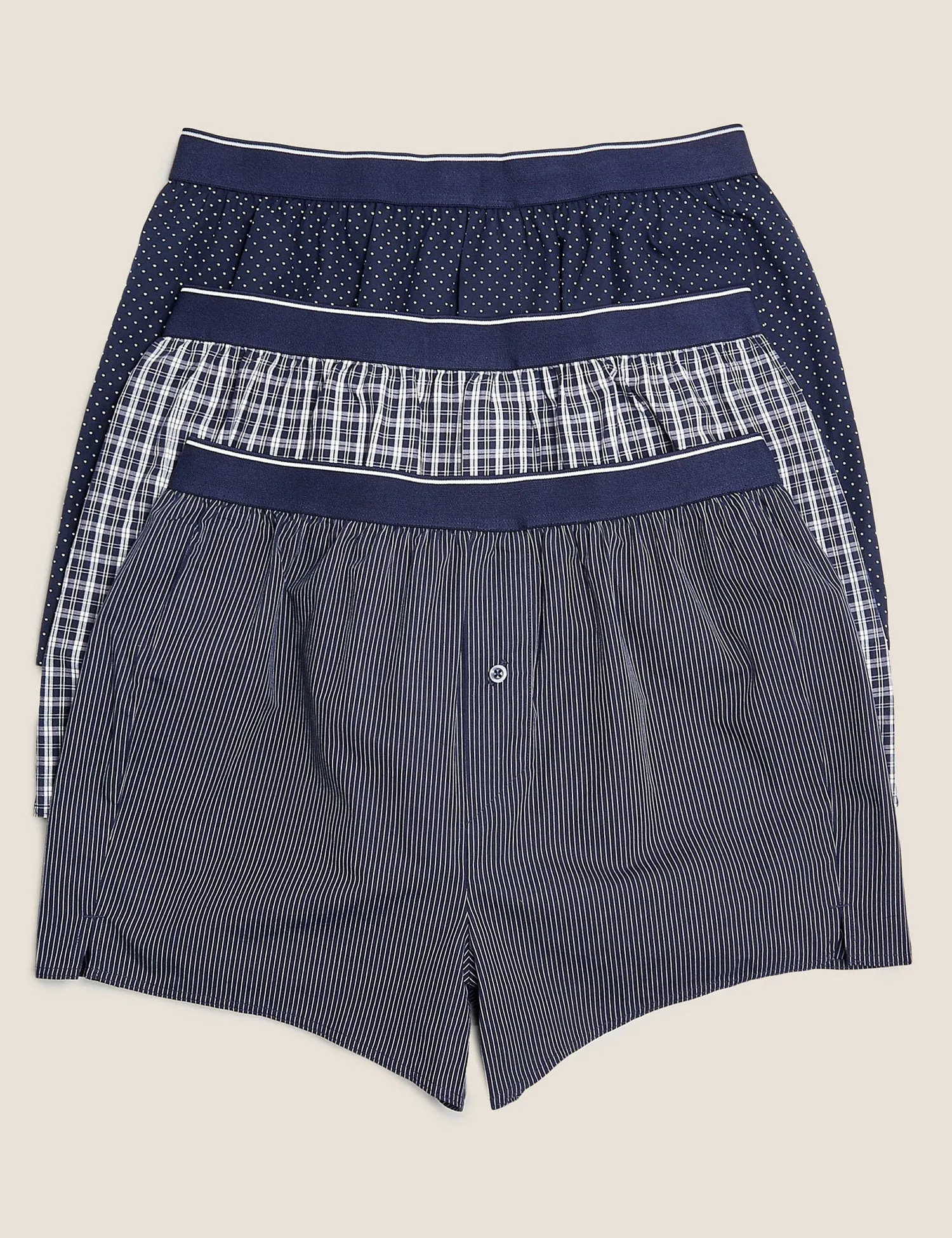 3pk Pure Cotton StayNew Woven Boxers