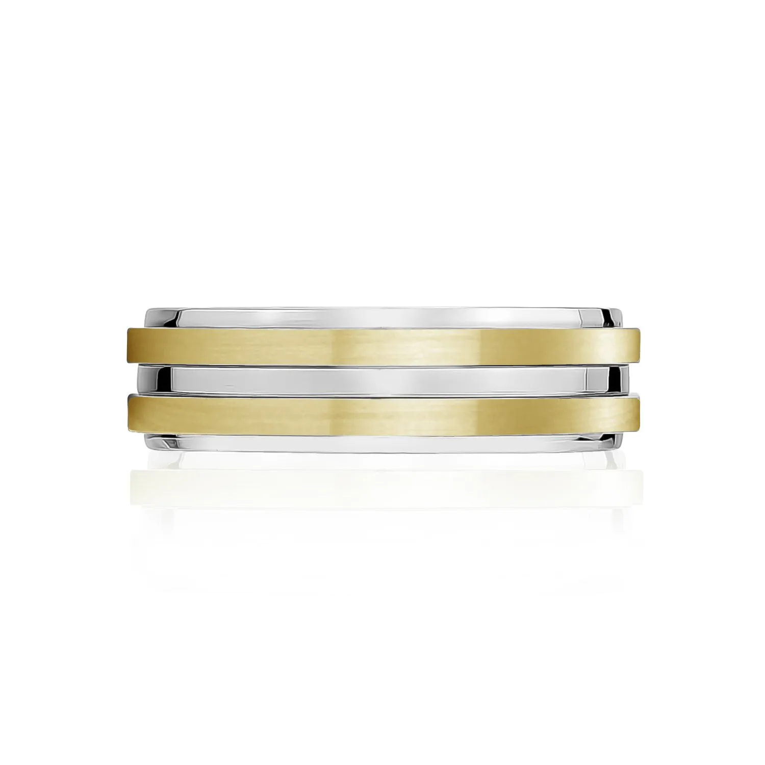 7mm Steel & Gold Band