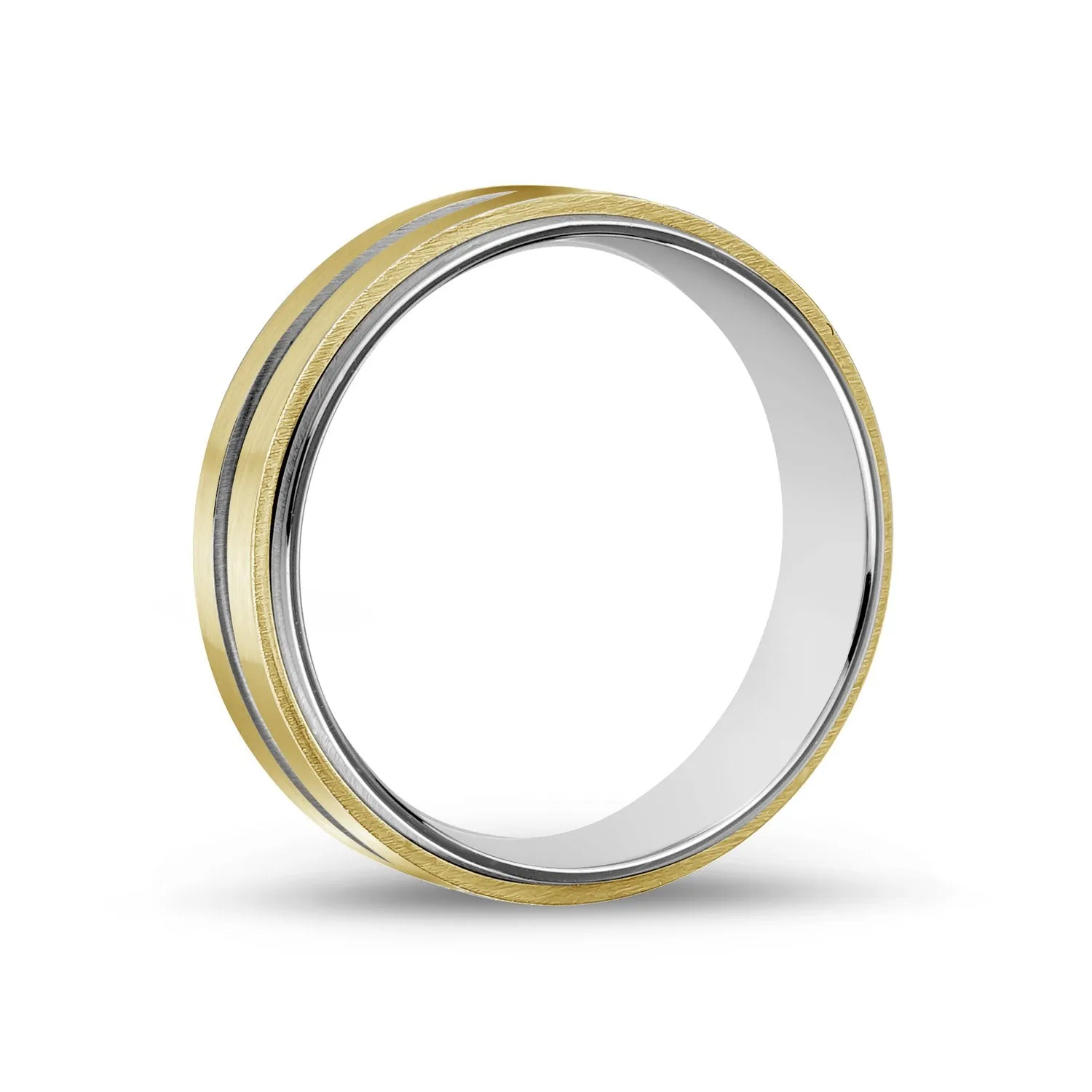 7mm Steel & Gold Band