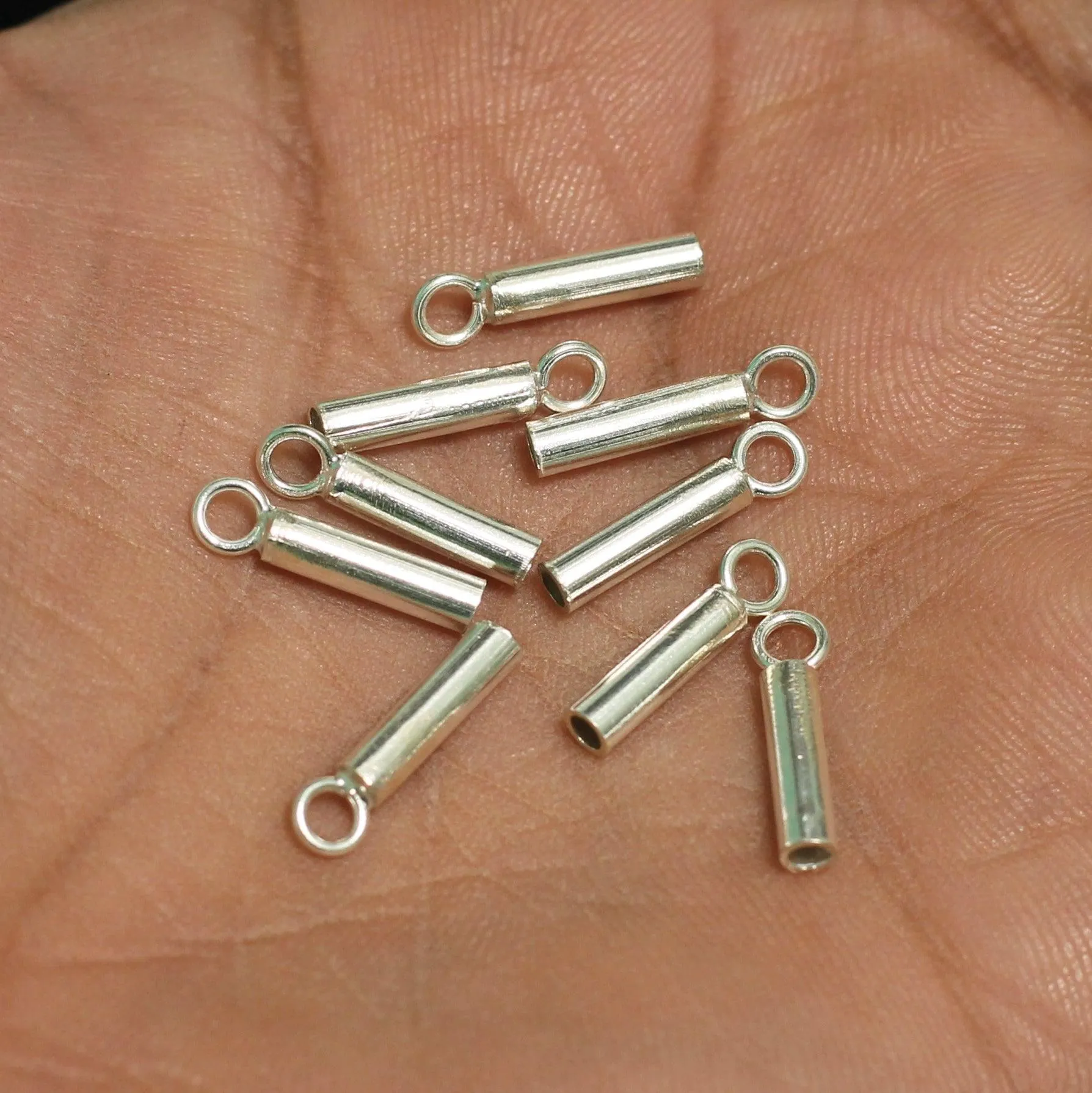 92.5 Sterling Silver  Long Cord Ends