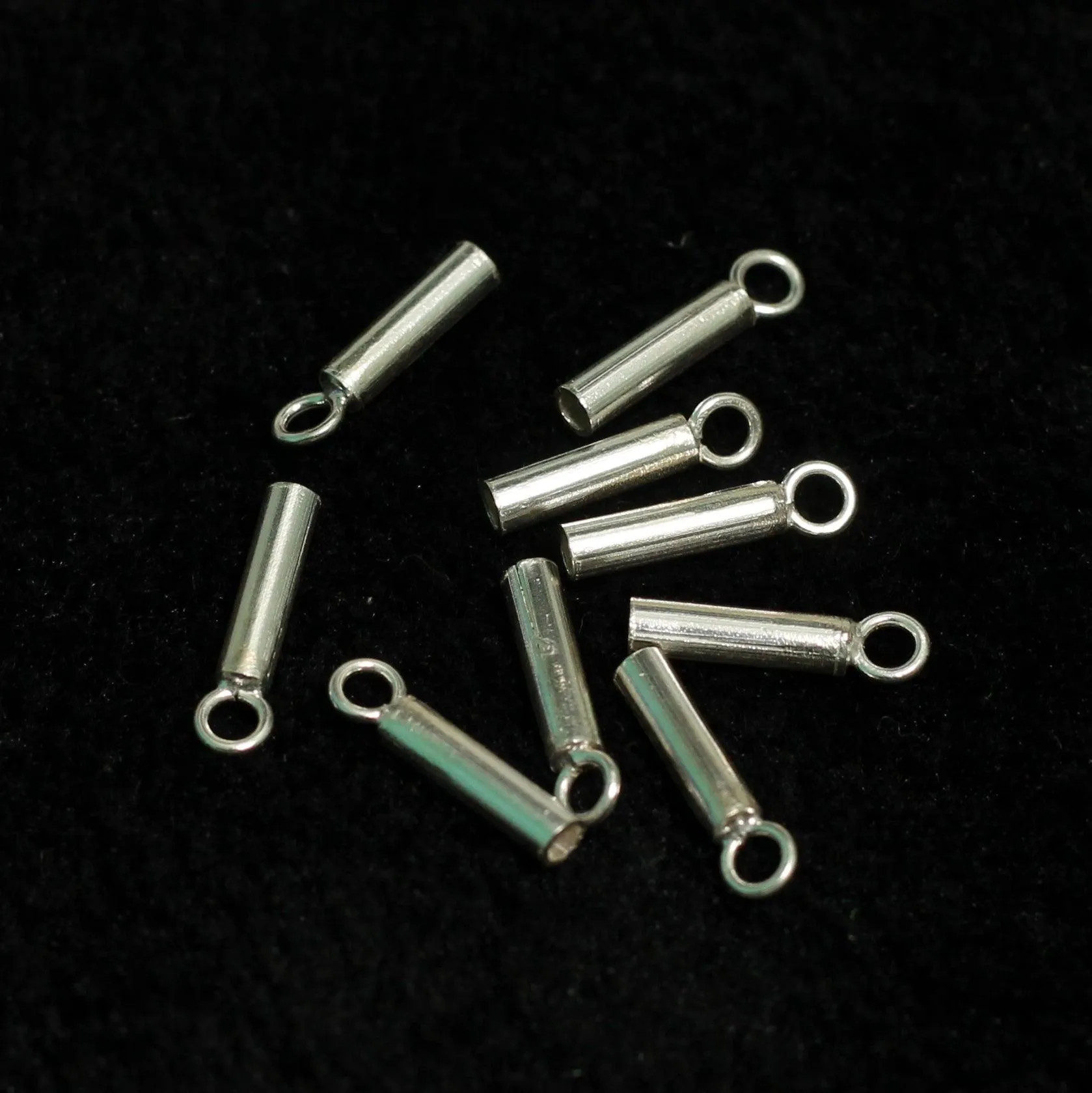 92.5 Sterling Silver  Long Cord Ends