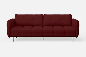 Anzio 3 Seater Sofa Red Leather