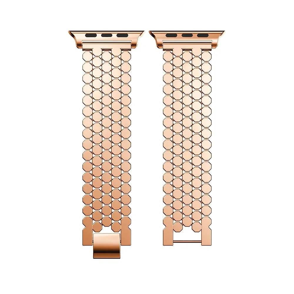 Apple Watch 41mm / 40mm / 38mm | Fish-Scale Pattern Metal Bands |Rose Gold