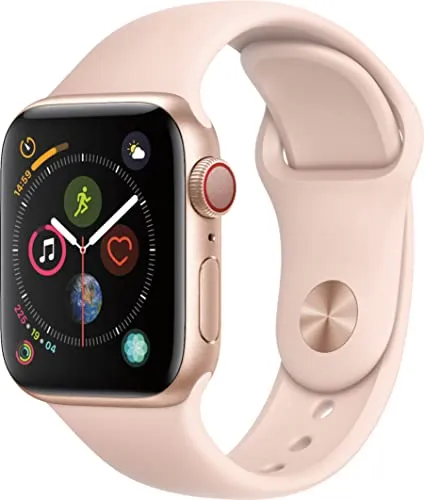 Apple Watch Series 4 (GPS   Cellular, 44MM) - Space Black Aluminum Case with Black Sport Band (Renewed)