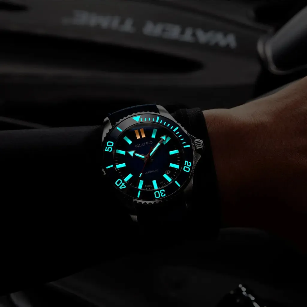 Aquatico Super Ocean Blue Dial (SWISS MADE Sellita sw200-1) T100 tritium watch