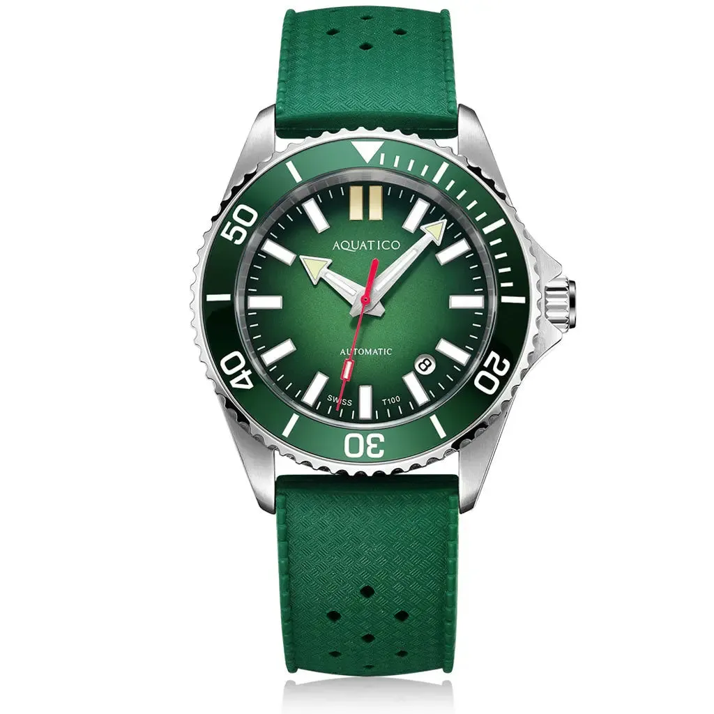 Aquatico Super Ocean Green Dial (SWISS MADE Sellita sw200-1) T100 tritium watch