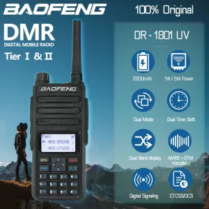Baofeng DR-1801UV Long Range Dual Band DMR Digital/Analog Walkie Talkie Tier I Tier II Dual Time Slot Upgrade DM-1801 Ham Radio