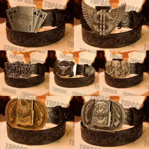 Black Belt with Vintage Lighter Buckle