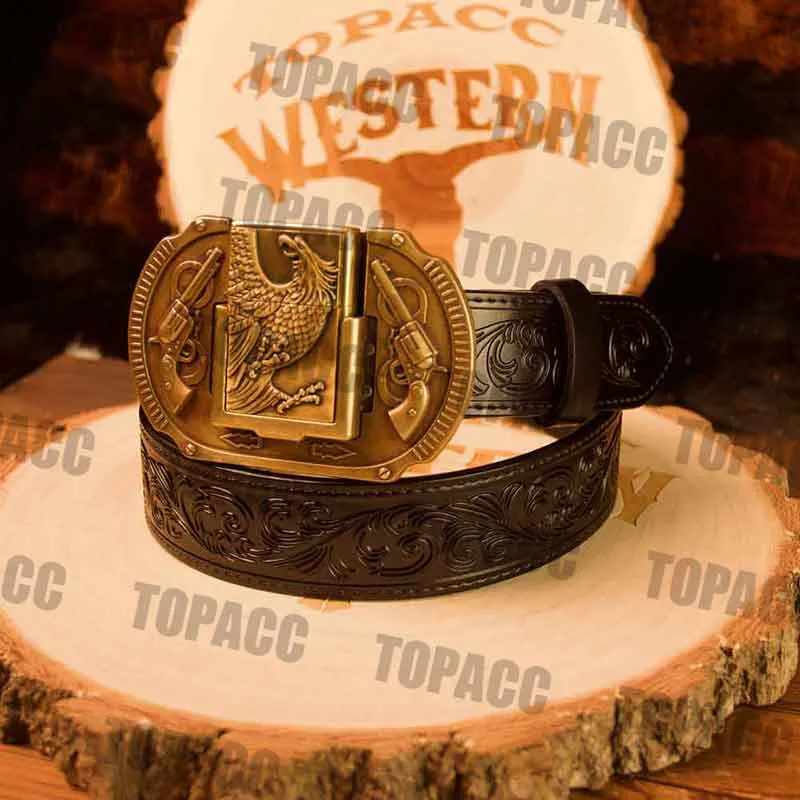Black Belt with Vintage Lighter Buckle