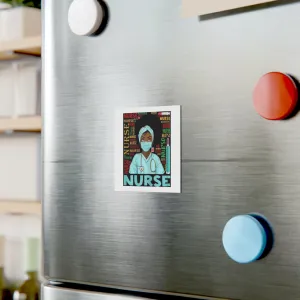 Black Nurse Square Magnet