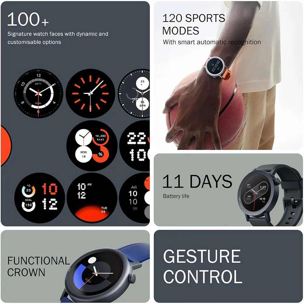 CMF Watch Pro 2 D398 Smart Watch (45mm - GPS) Ash Gray Metal Case With Orange Leather Strap