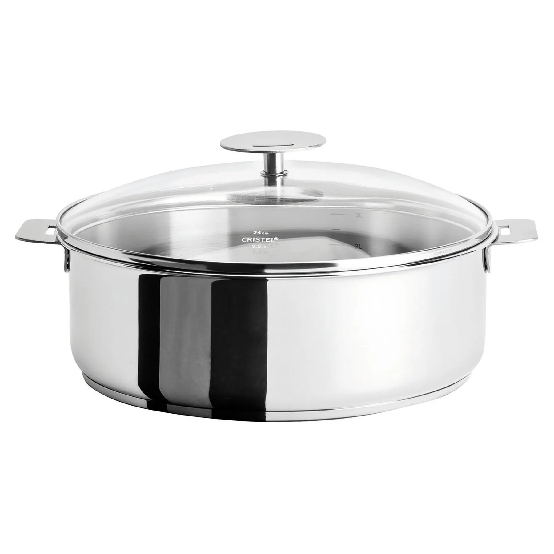 Cristel Casteline Detachable Handle 5-Quart Saute Pan With Domed Glass Lid
