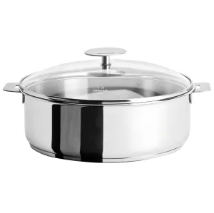 Cristel Mutine Detachable Handle Stainless Steel  3-Quart Saute-Pan With Domed Glass Lid