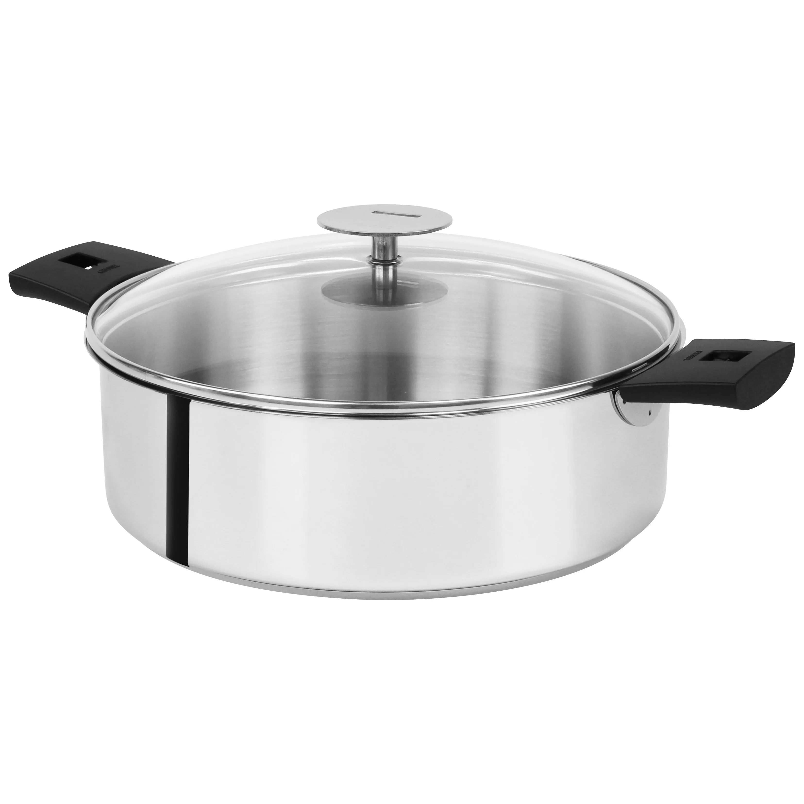 Cristel Mutine Detachable Handle Stainless Steel  3-Quart Saute-Pan With Domed Glass Lid