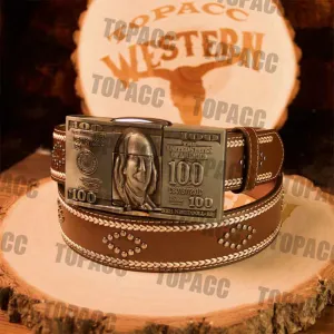 Dollar Buckle - Leather vintage belt