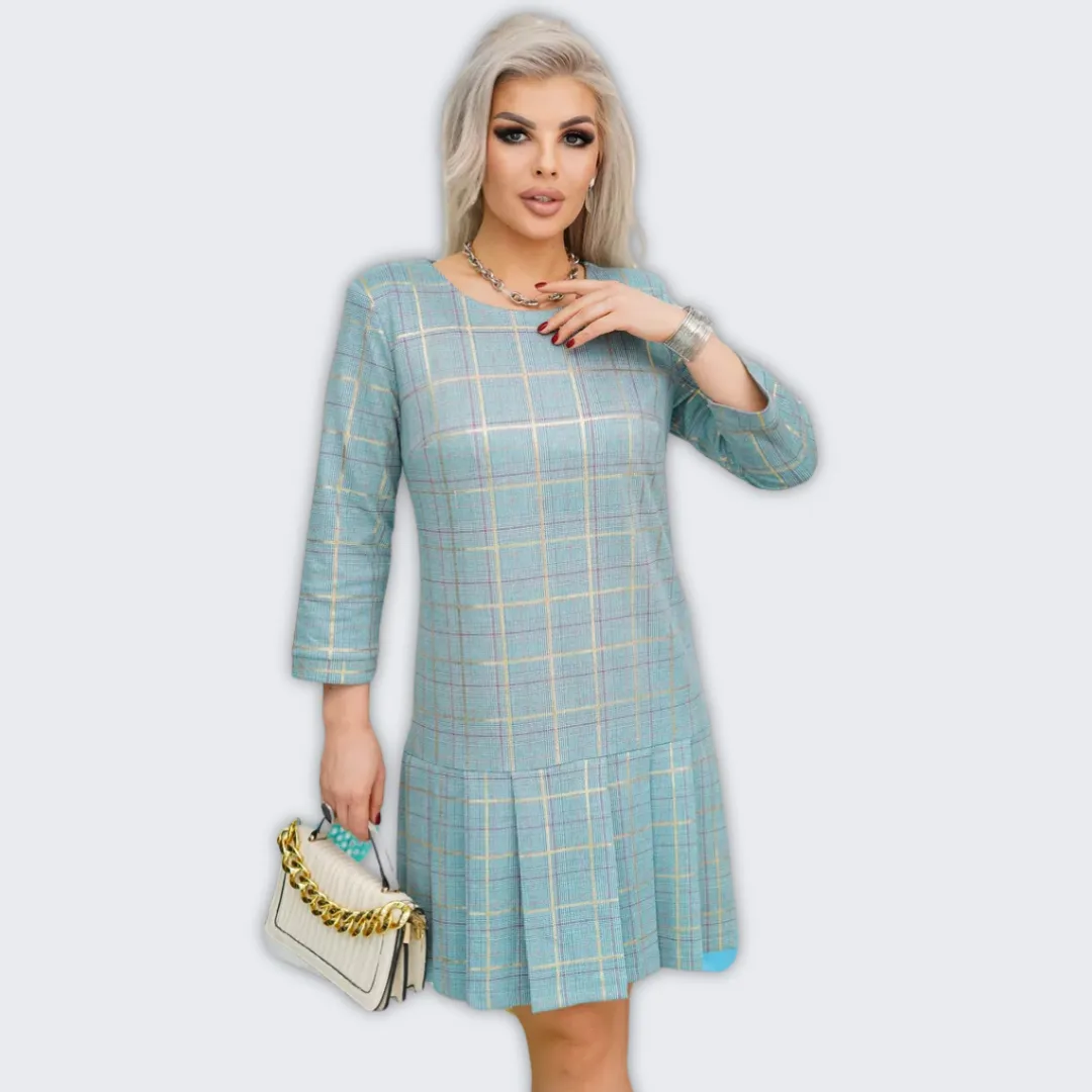 Elegant A-Line Plaid Dress with Pleats for Every Occasion