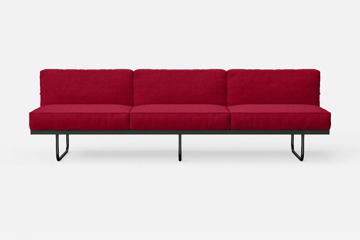 Emilia 3 Seater Sofa Red Linen Fabric