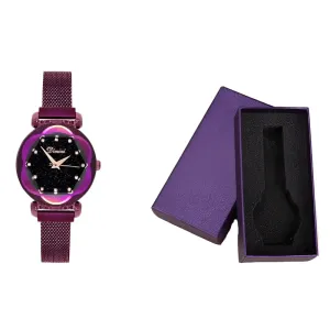 Fashion Sky Watches: Analog Quartz Movement with Magnetic Mesh Band