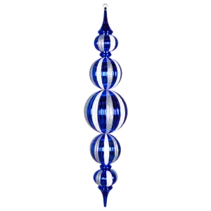 Finial Shiny Blue with Silver & White Glitter 93cm