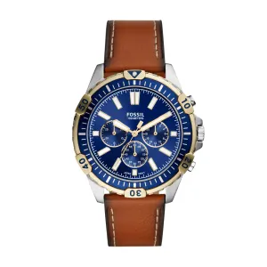 Garrett Chronograph Luggage Leather Watch