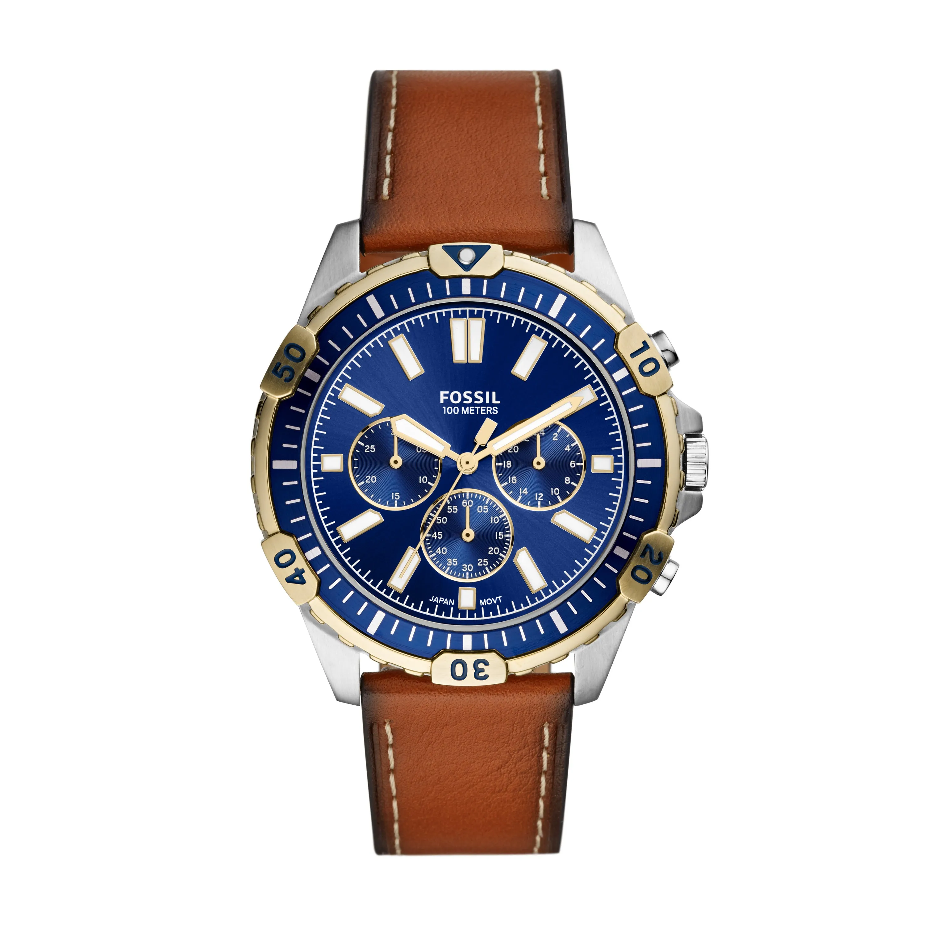 Garrett Chronograph Luggage Leather Watch
