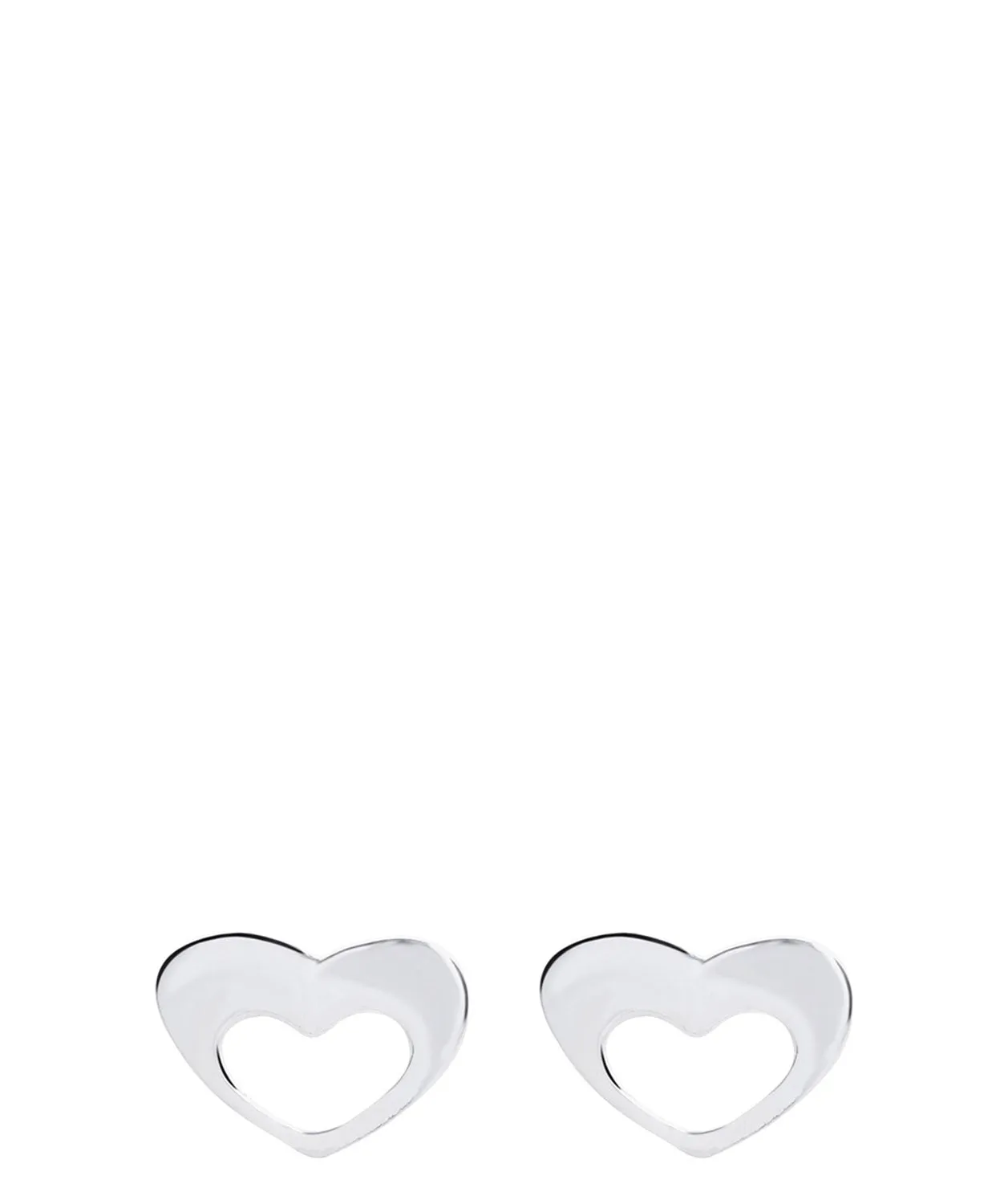 Gift Packaged 'Allyson' Sterling Silver Heart Stud Earrings