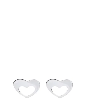 Gift Packaged 'Allyson' Sterling Silver Heart Stud Earrings