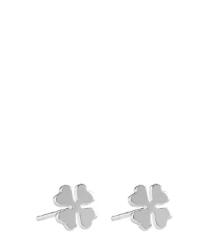 Gift Packaged 'Beata' Sterling Silver Four Leaf Clover Earrings