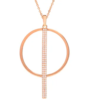 Gift Packaged 'Borealis' 18ct Rose Gold Plated 925 Silver & Cubic Zirconia Circle Necklace