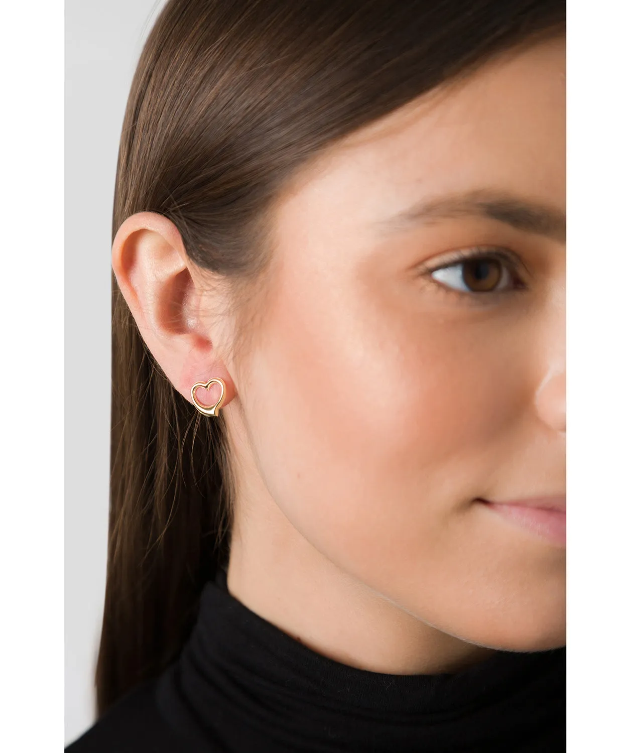 Gift Packaged 'Edith' 9ct Gold Heart Earrings