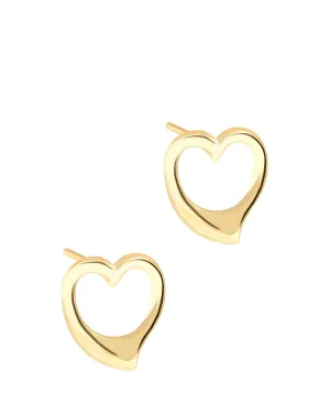 Gift Packaged 'Edith' 9ct Gold Heart Earrings