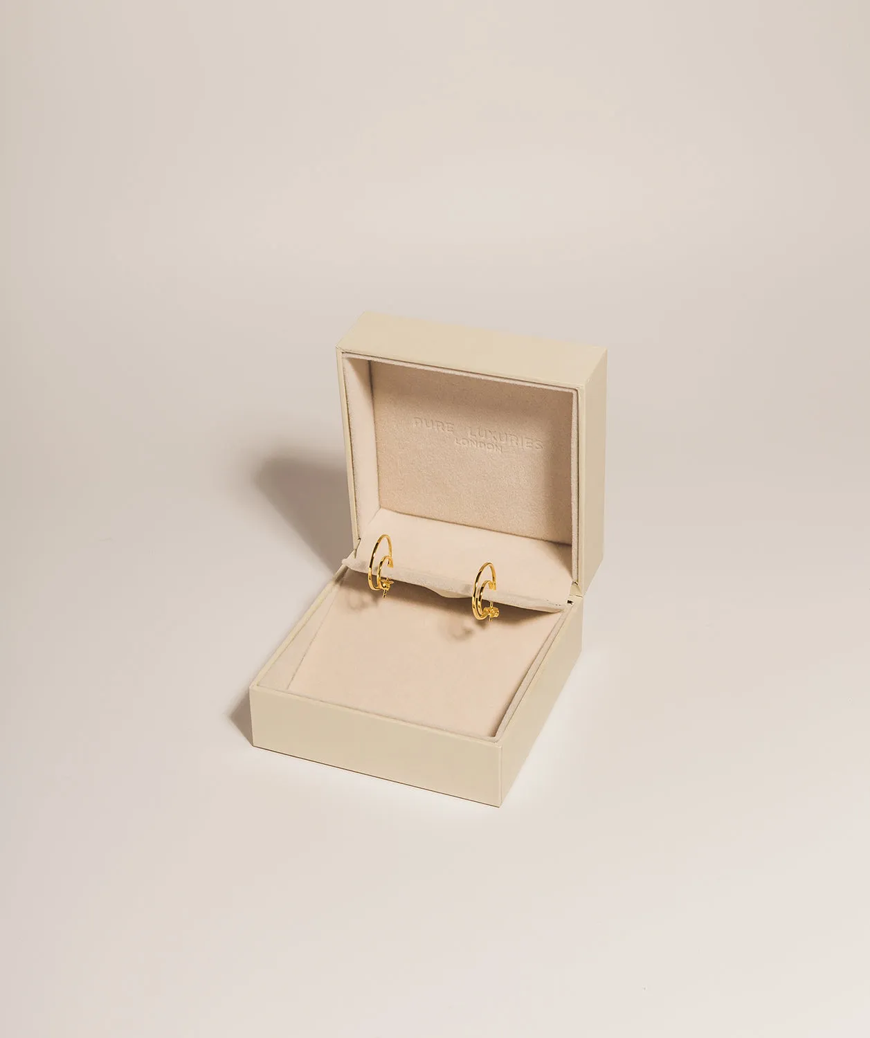 Gift Packaged 'Erika' 18ct Yellow Gold 925 Silver Crescent Moon Hoop Earrings