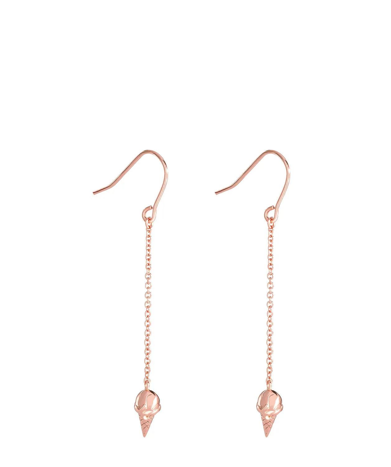 Gift Packaged 'Gelato' 18ct Rose Gold Plated Sterling Silver Ice Cream Cone Earrings