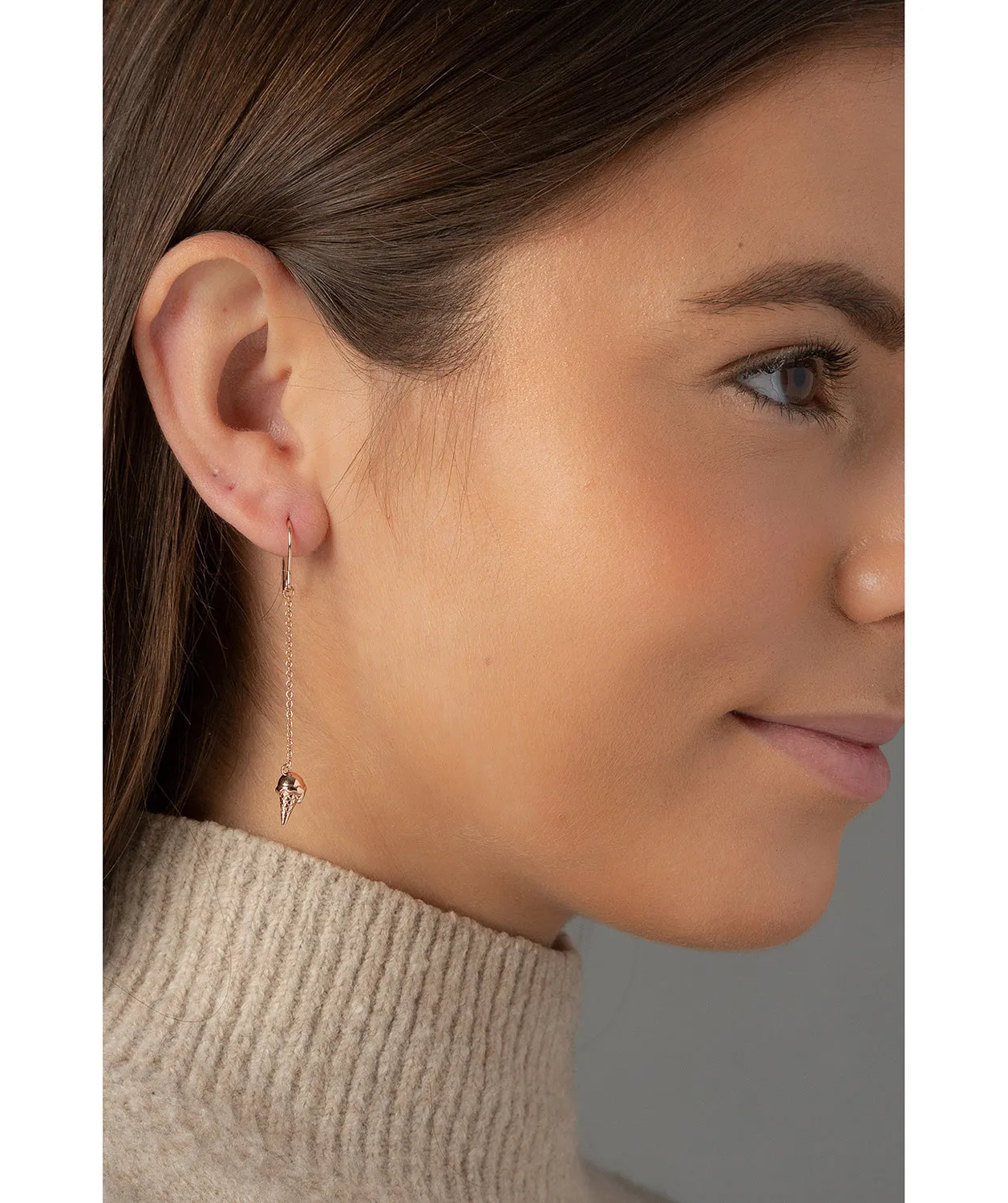 Gift Packaged 'Gelato' 18ct Rose Gold Plated Sterling Silver Ice Cream Cone Earrings