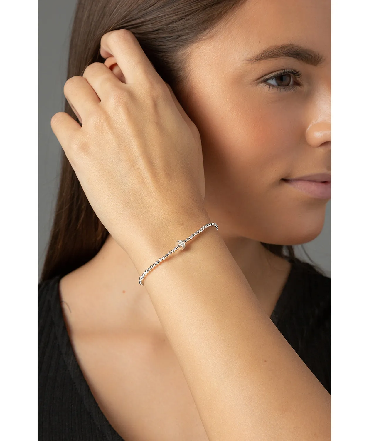 Gift Packaged 'Lizzie' Sterling Silver Bead Bracelet