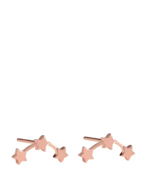 Gift Packaged 'Meriall' 18ct Rose Gold Plated Sterling Silver Trio of Stars Earrings