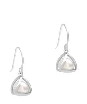 Gift Packaged 'Sandra' Sterling Silver Caged Freshwater Pearl Earrings