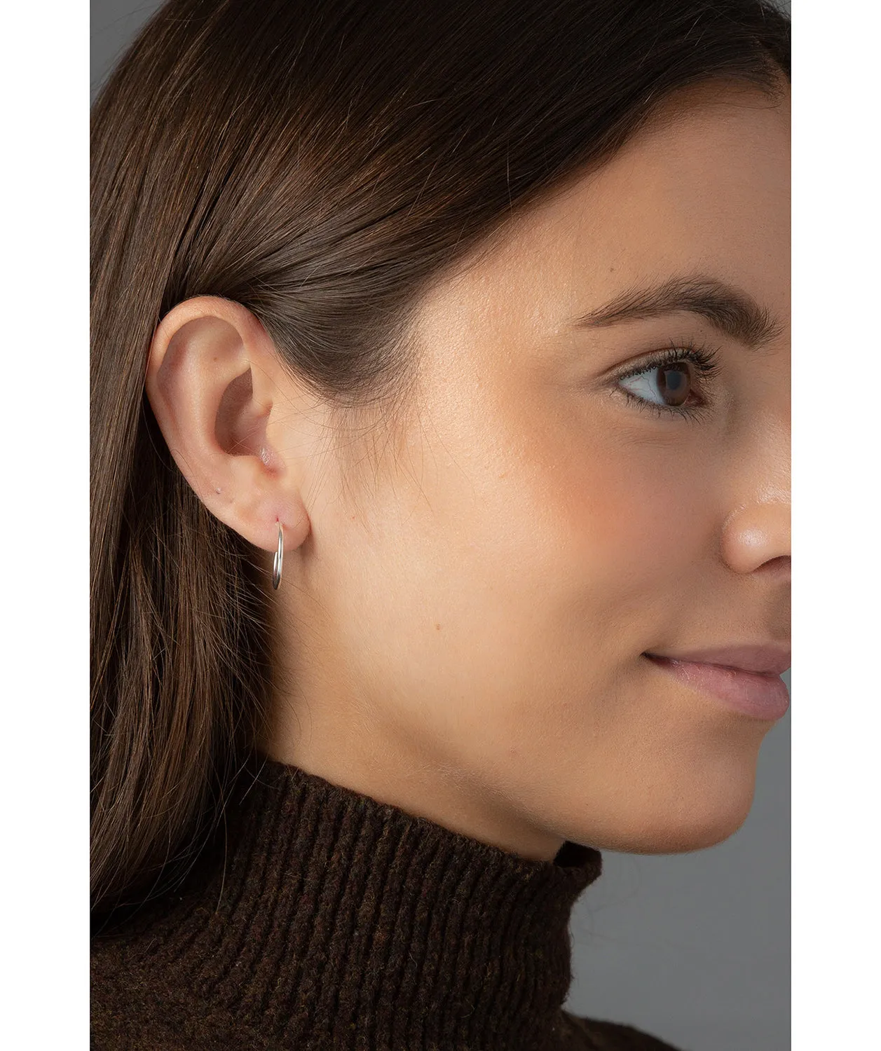 Gift Packaged 'Thera' Sterling Silver Fine Hooped Earrings