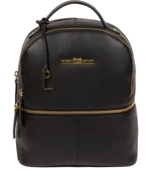 'Hayes' Black Leather Backpack