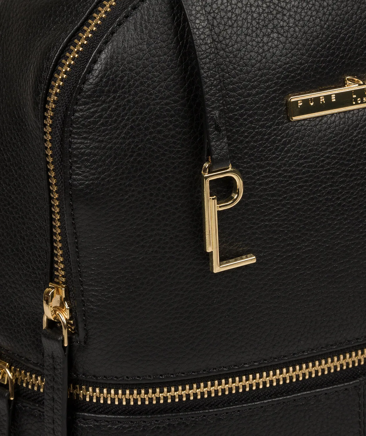 'Hayes' Black Leather Backpack