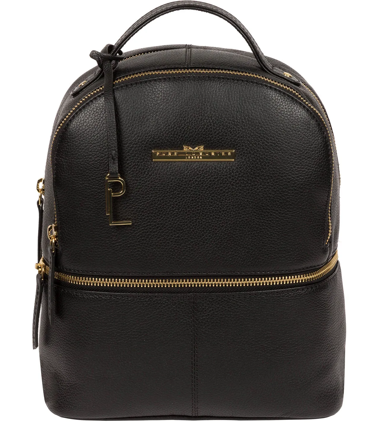 'Hayes' Black Leather Backpack