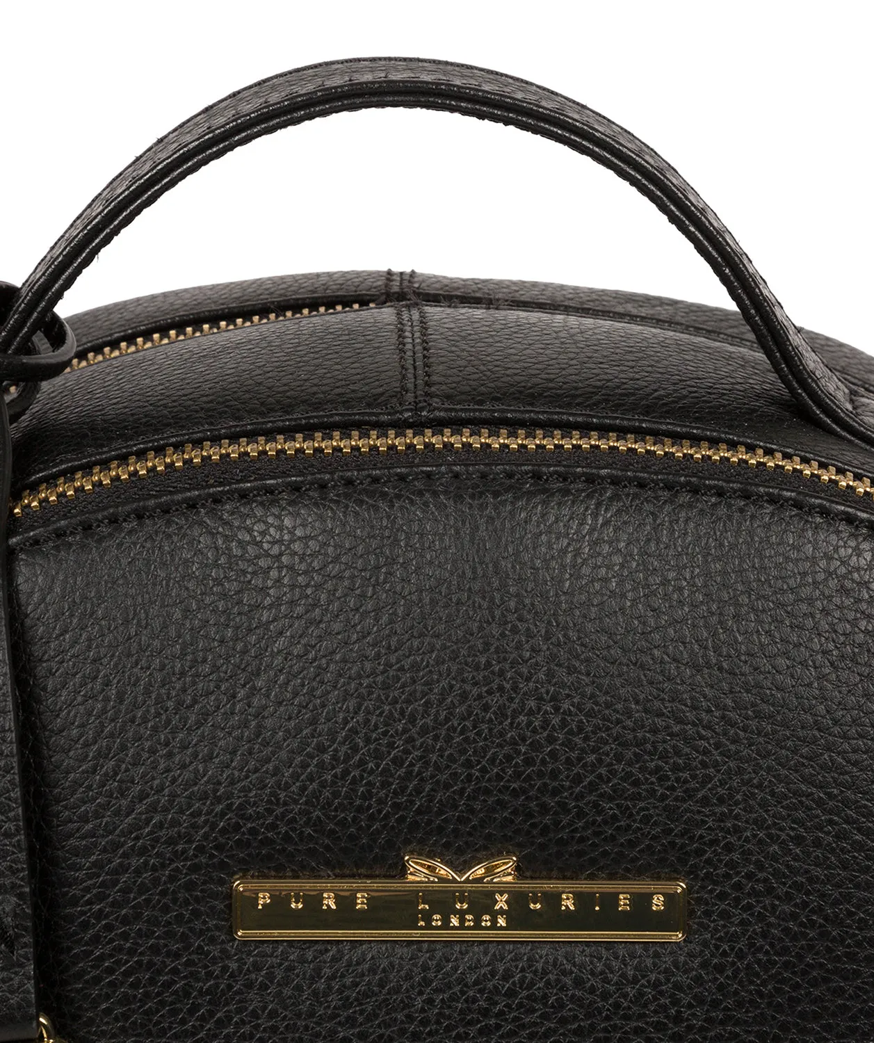 'Hayes' Black Leather Backpack