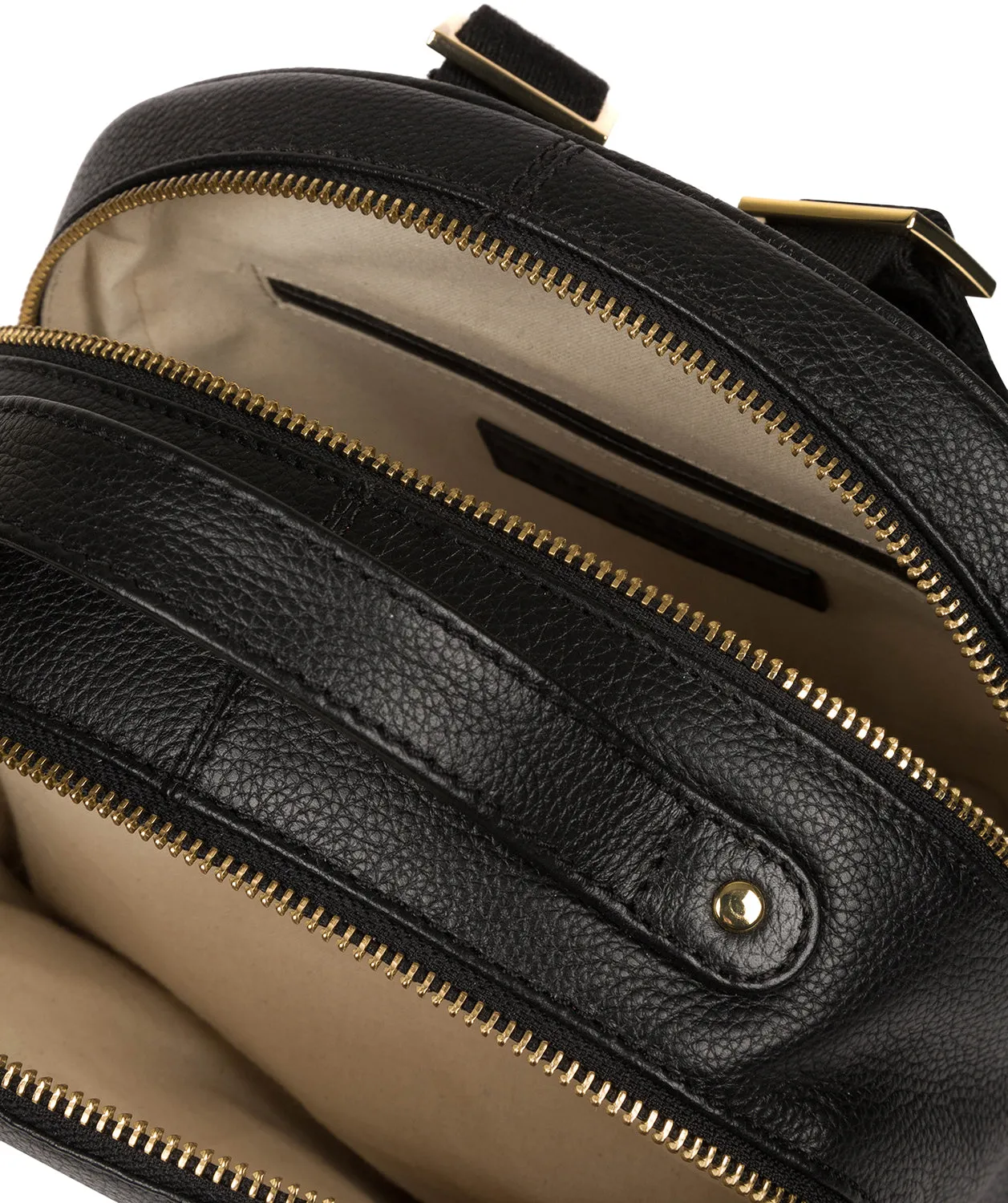 'Hayes' Black Leather Backpack