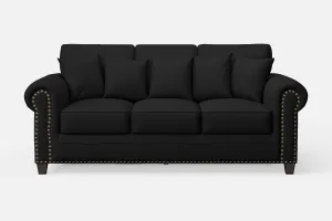 Marano 3 Seater Sofa Black Leather