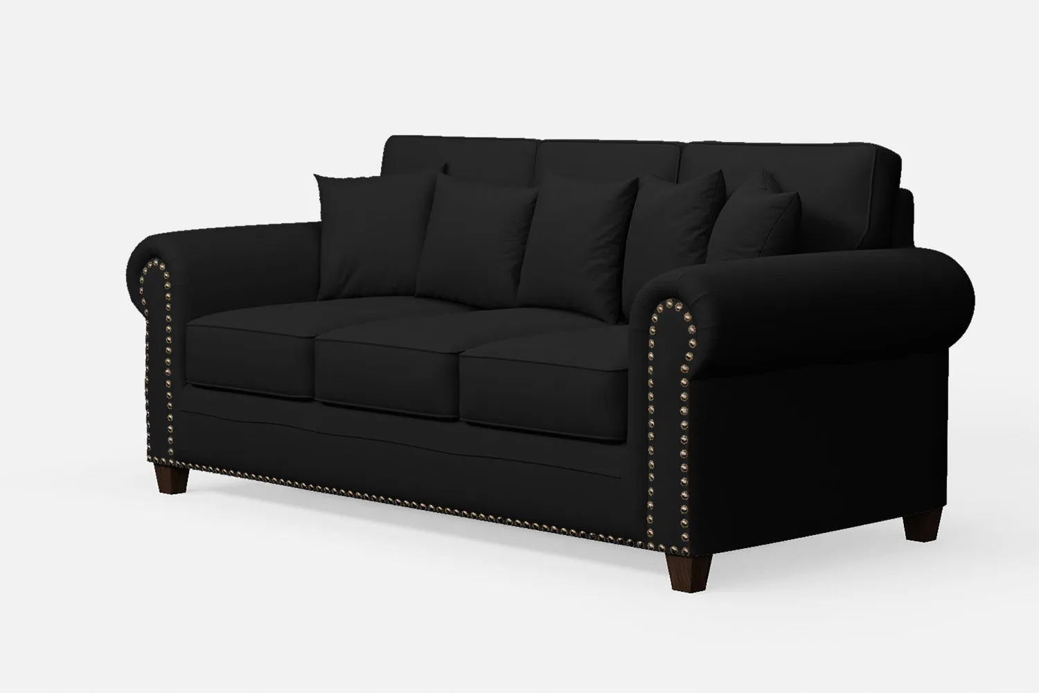Marano 3 Seater Sofa Black Leather