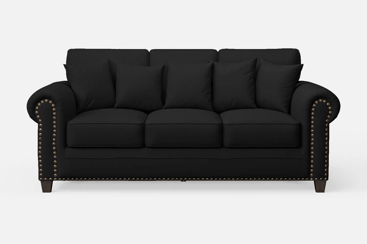 Marano 3 Seater Sofa Black Leather