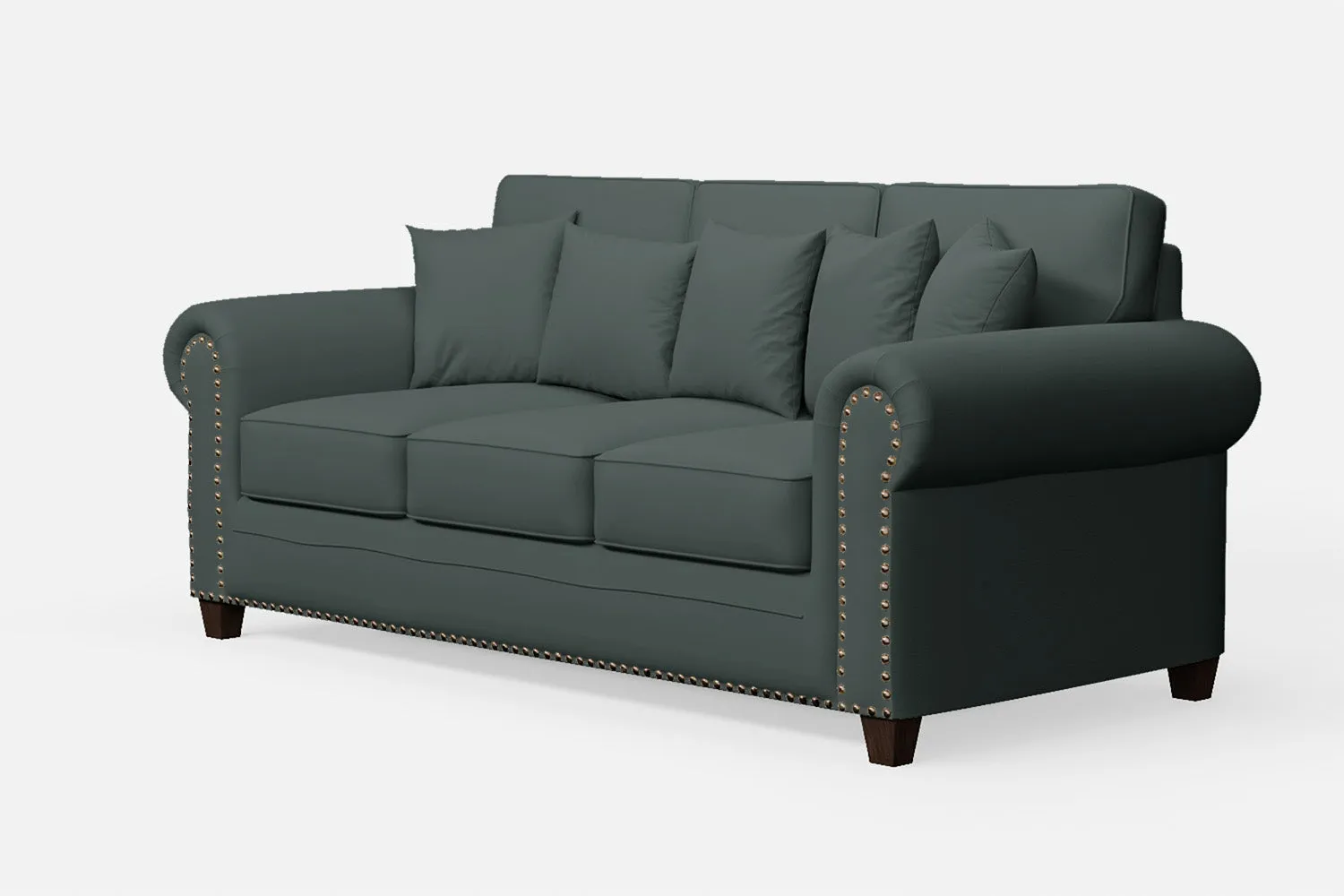 Marano 3 Seater Sofa Dusky Turquoise Leather